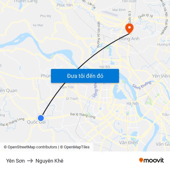 Yên Sơn to Nguyên Khê map