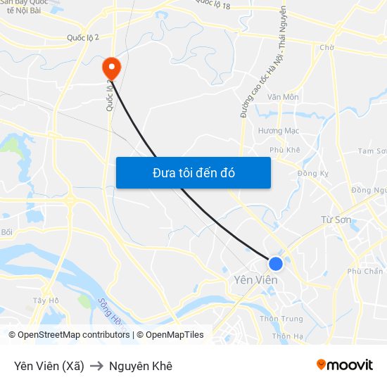 Yên Viên (Xã) to Nguyên Khê map