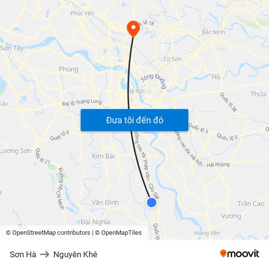 Sơn Hà to Nguyên Khê map