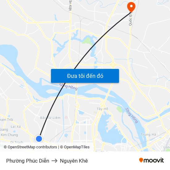 Phường Phúc Diễn to Nguyên Khê map