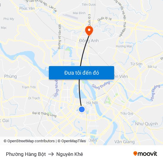 Phường Hàng Bột to Nguyên Khê map