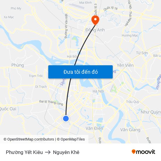 Phường Yết Kiêu to Nguyên Khê map