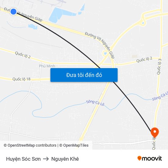 Huyện Sóc Sơn to Nguyên Khê map