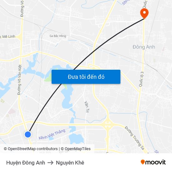 Huyện Đông Anh to Nguyên Khê map