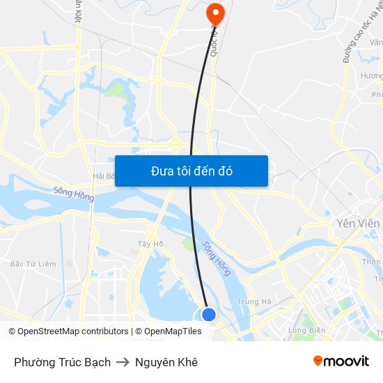 Phường Trúc Bạch to Nguyên Khê map