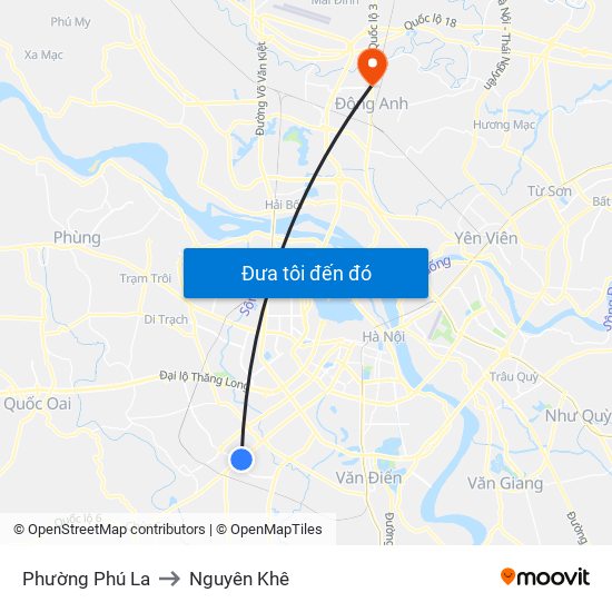 Phường Phú La to Nguyên Khê map