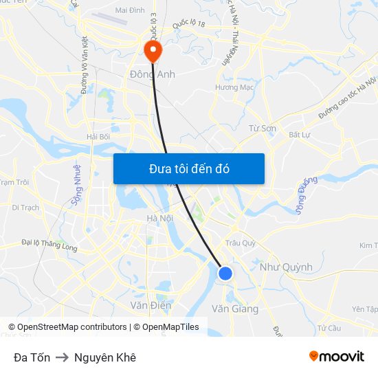 Đa Tốn to Nguyên Khê map