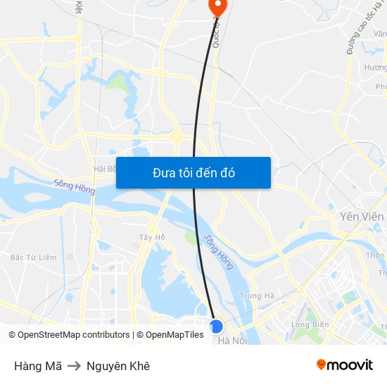 Hàng Mã to Nguyên Khê map