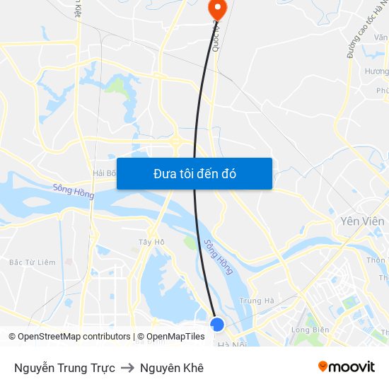 Nguyễn Trung Trực to Nguyên Khê map