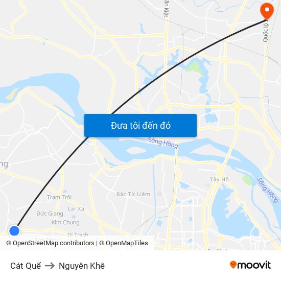 Cát Quế to Nguyên Khê map