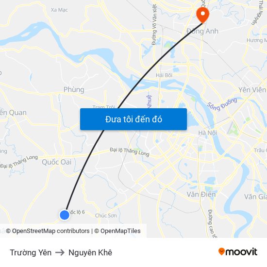 Trường Yên to Nguyên Khê map