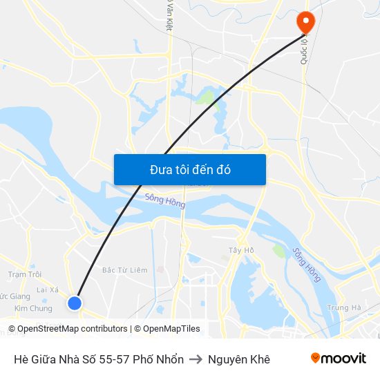 Hè Giữa Nhà Số 55-57 Phố Nhổn to Nguyên Khê map