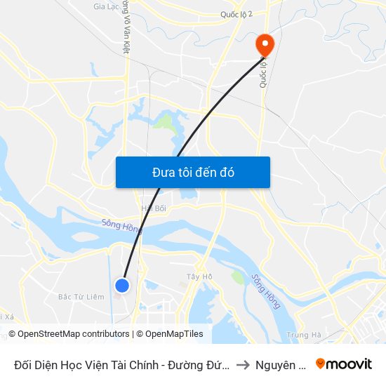 Đối Diện Học Viện Tài Chính - Đường Đức Thắng to Nguyên Khê map