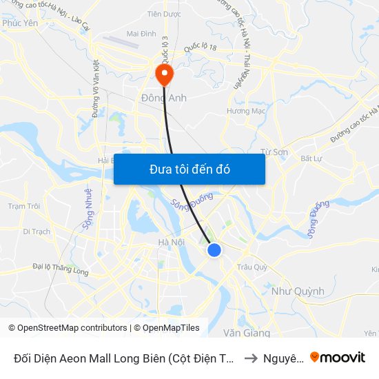 Đối Diện Aeon Mall Long Biên (Cột Điện T4a/2a-B Đường Cổ Linh) to Nguyên Khê map