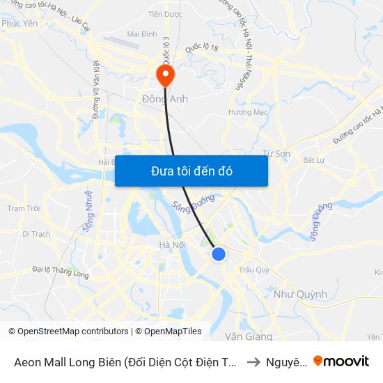 Aeon Mall Long Biên (Đối Diện Cột Điện T4a/2a-B Đường Cổ Linh) to Nguyên Khê map