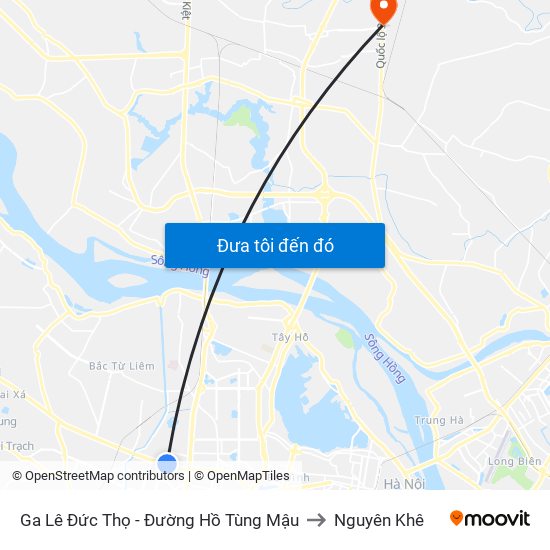 Ga Lê Đức Thọ - Đường Hồ Tùng Mậu to Nguyên Khê map