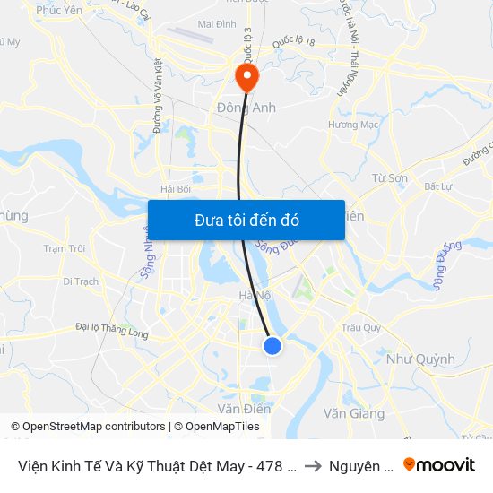 Viện Kinh Tế Và Kỹ Thuật Dệt May - 478 Minh Khai to Nguyên Khê map