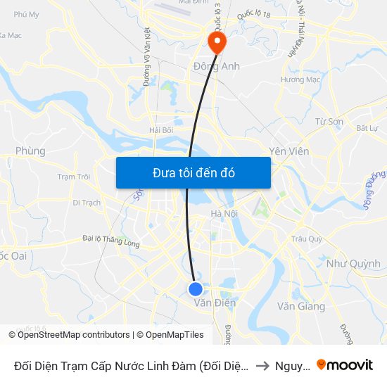 Đối Diện Trạm Cấp Nước Linh Đàm (Đối Diện Chung Cư Hh1c) - Nguyễn Hữu Thọ to Nguyên Khê map