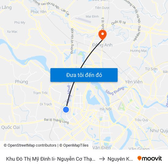 Khu Đô Thị Mỹ Đình Ii- Nguyễn Cơ Thạch to Nguyên Khê map