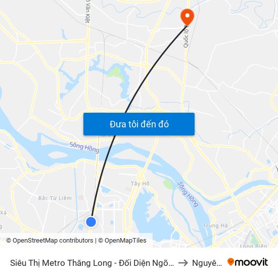 Siêu Thị Metro Thăng Long - Đối Diện Ngõ 599 Phạm Văn Đồng to Nguyên Khê map