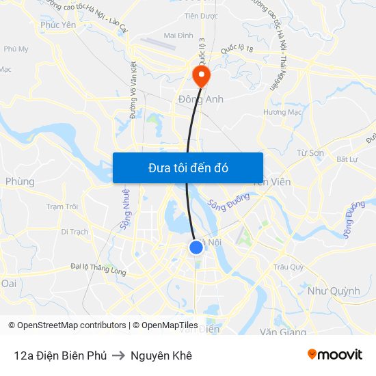 12a Điện Biên Phủ to Nguyên Khê map