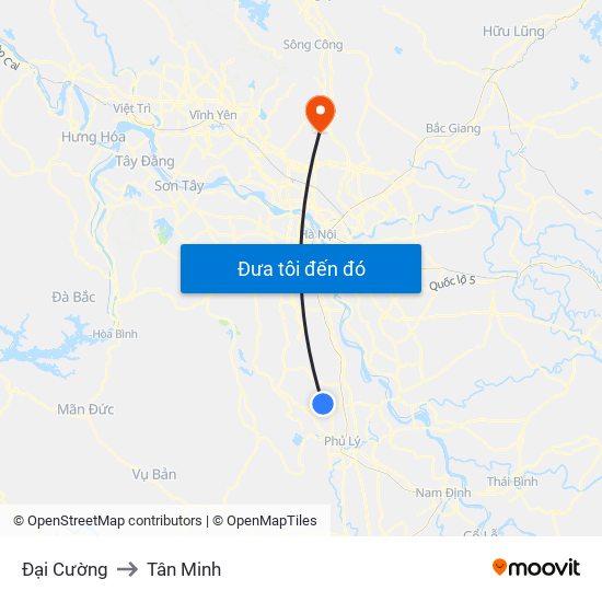 Đại Cường to Tân Minh map