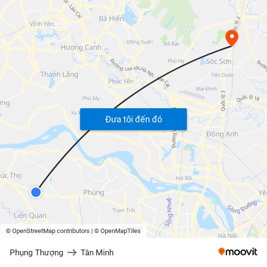 Phụng Thượng to Tân Minh map