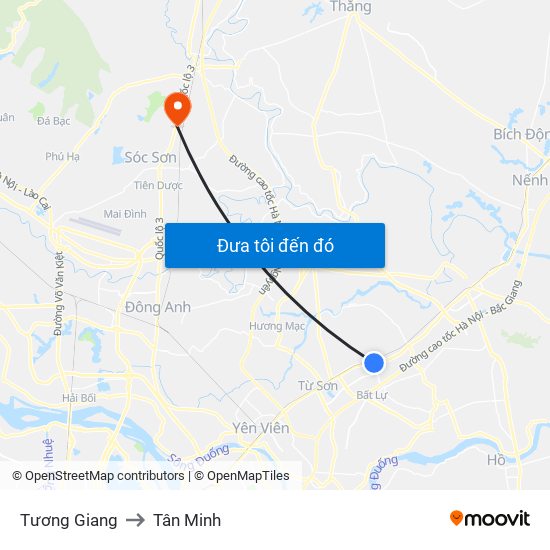 Tương Giang to Tân Minh map