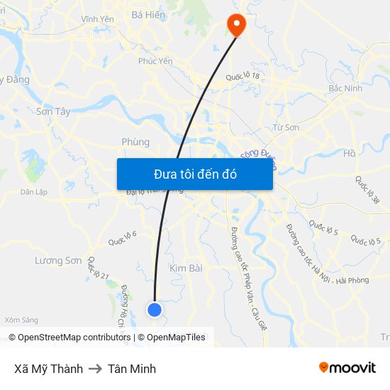 Xã Mỹ Thành to Tân Minh map