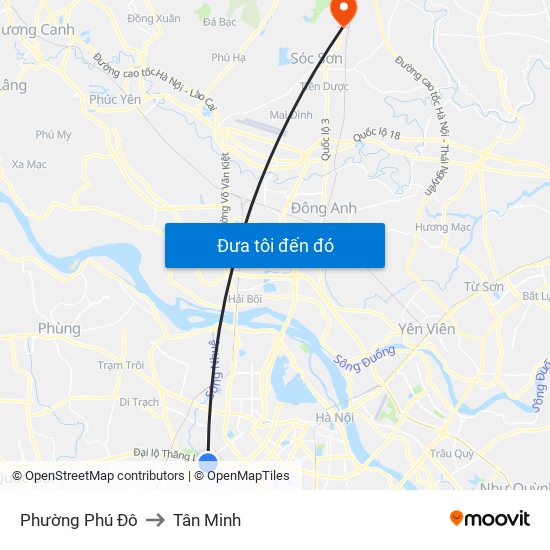 Phường Phú Đô to Tân Minh map