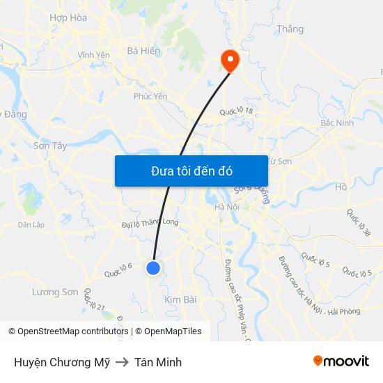Huyện Chương Mỹ to Tân Minh map