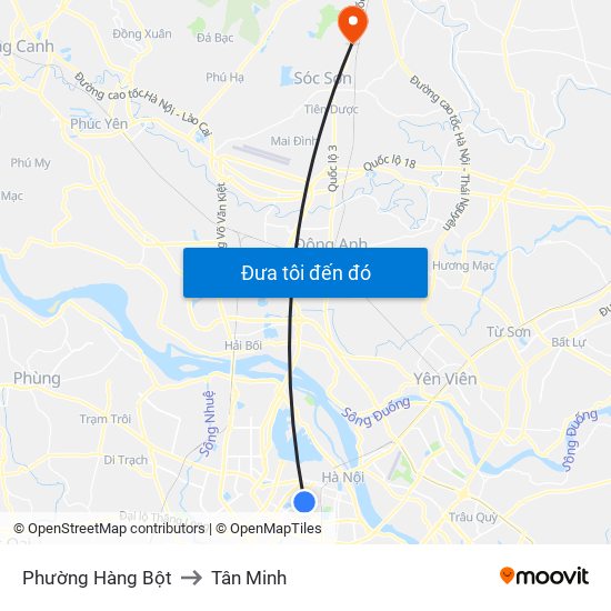 Phường Hàng Bột to Tân Minh map