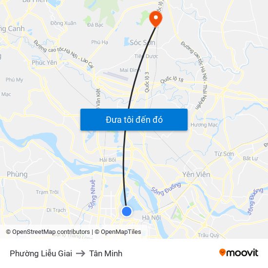 Phường Liễu Giai to Tân Minh map