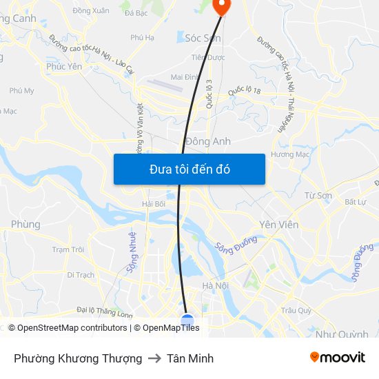 Phường Khương Thượng to Tân Minh map
