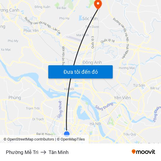 Phường Mễ Trì to Tân Minh map
