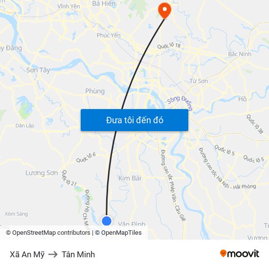 Xã An Mỹ to Tân Minh map