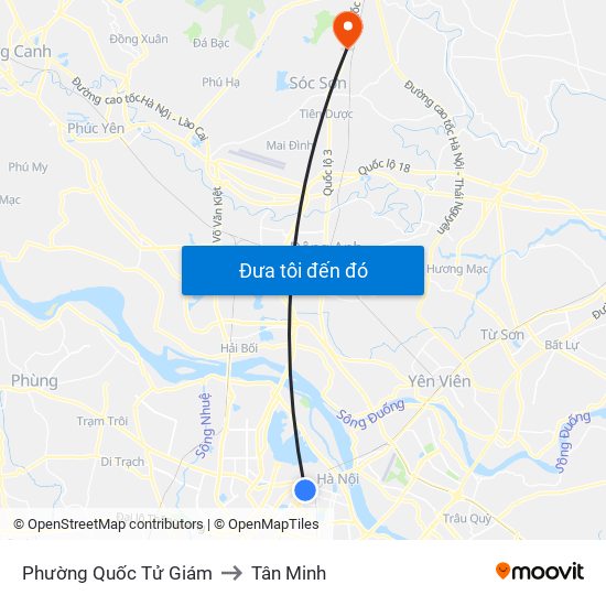 Phường Quốc Tử Giám to Tân Minh map