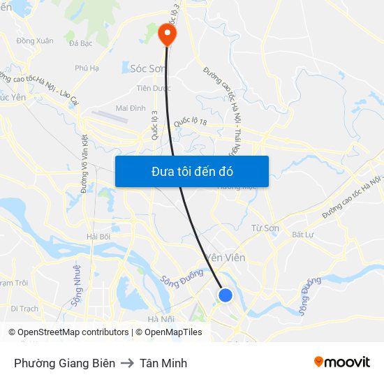 Phường Giang Biên to Tân Minh map