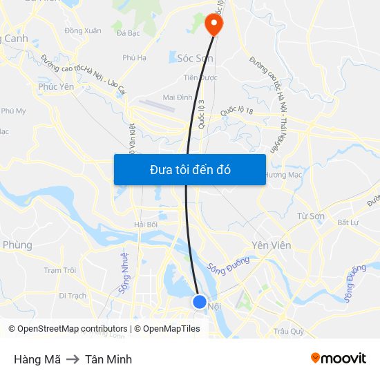 Hàng Mã to Tân Minh map
