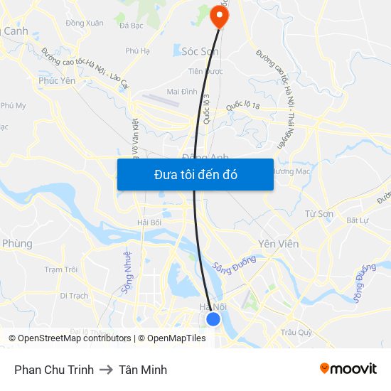 Phan Chu Trinh to Tân Minh map