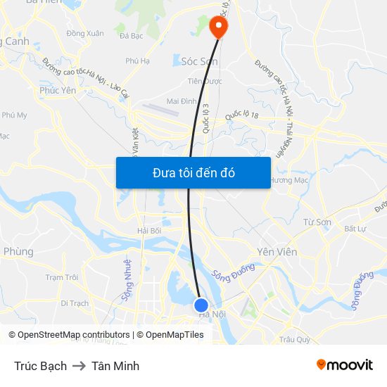 Trúc Bạch to Tân Minh map