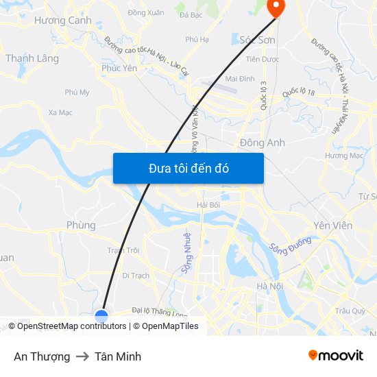 An Thượng to Tân Minh map