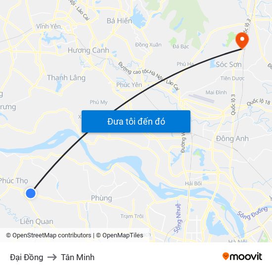 Đại Đồng to Tân Minh map