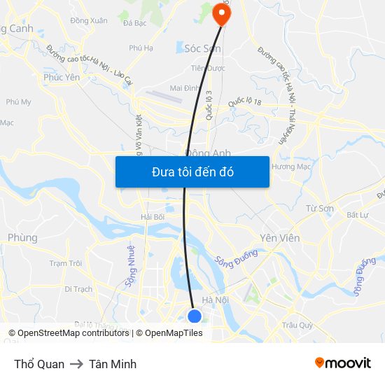 Thổ Quan to Tân Minh map