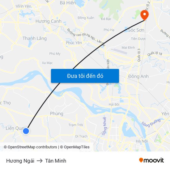 Hương Ngải to Tân Minh map