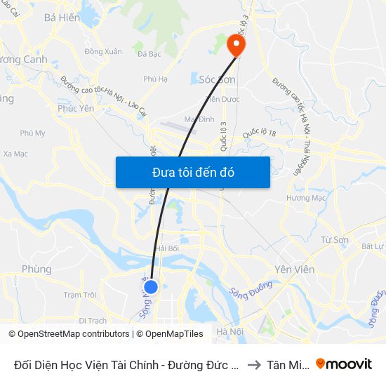 Đối Diện Học Viện Tài Chính - Đường Đức Thắng to Tân Minh map