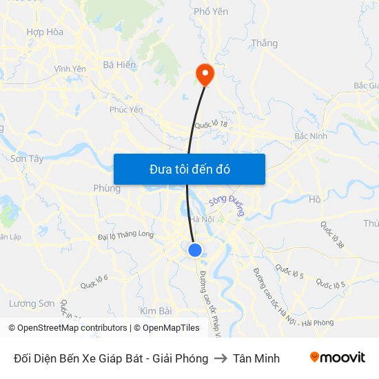 Đối Diện Bến Xe Giáp Bát - Giải Phóng to Tân Minh map