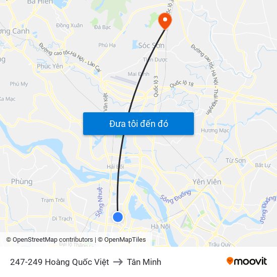 247-249 Hoàng Quốc Việt to Tân Minh map