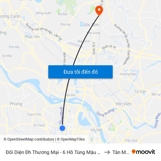 Đối Diện Đh Thương Mại - 6 Hồ Tùng Mậu (Cột Sau) to Tân Minh map