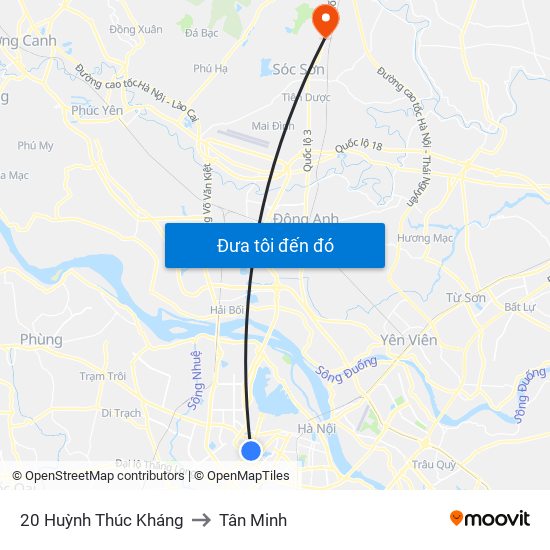 20 Huỳnh Thúc Kháng to Tân Minh map